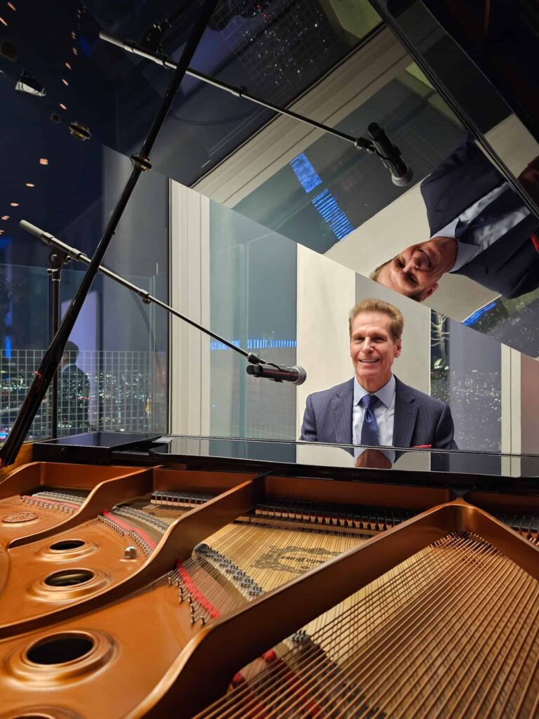 Arnie on top floor of the very beautiful Spiral Building in New York City Dec 3 2025